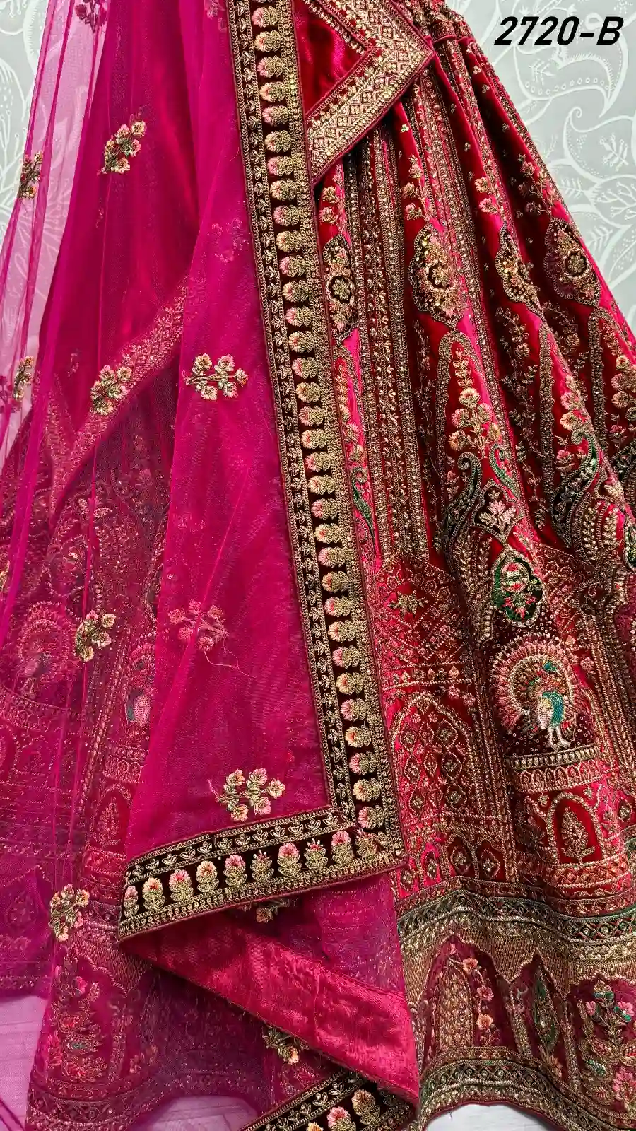 Anjani Art 2720A & 2720B Velvet Wholesale Lehenga Catalog — Wholesale Lehenga, MPA wholesale from Surat - Gallery Image 7